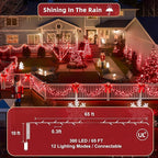 1500 LED Christmas Lights Outdoor, 470ft 12 Pro Modes Dark Green Wire StringLights,Dimmable TwinkleLights with Timer Function for Tree Outside Holiday Garden Patio Backyard Gift Red