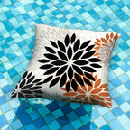 DFXSZ Black Orange Flower Pillow Covers 20x20 Inch Set of 2 Outdoor Throw Pillows Outdoor Waterproof Decor for Living Room Sofa Patio Funiture Garden Floral Polyester Pillow Covers 002V20