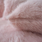 Neelvin Pink Faux Fur Cozy Fluffy Double-Sided Decorative Throw Pillow Covers 22x22 inch Set of 2,Velvet Pillowcase Cushion Case for Sofa Couch