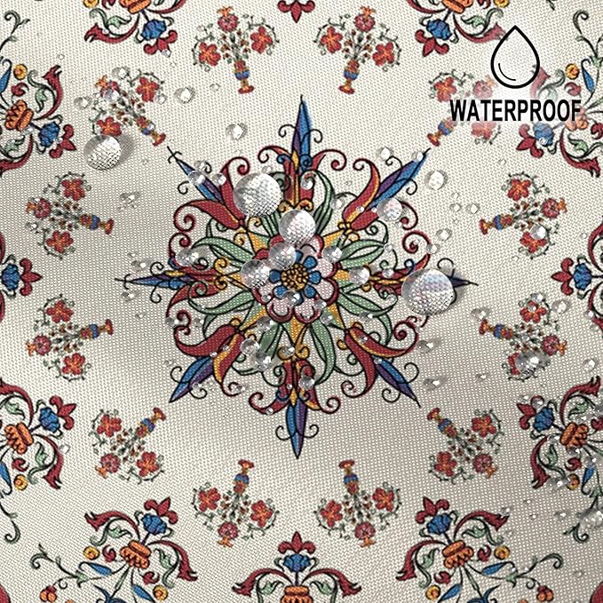 Boho Shower Curtain Floral Pattern Fabric Curtain for Bathroom Plant Theme Religion Floral Shower Curtain Sets Waterproof Decor 72x84Inch