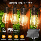 Solar String Lights Outdoor Waterproof 54 FT 24 Sockets 25 LEDs Patio Lighting, USB Charge & Remote Controlled Dimmer Timer, Solar Outdoor Lights for Patio Yard Outside Camping Party 2700K