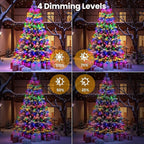 Mlambert Christmas Tree Lights, 9.5ft 16 Lines Fairy String Light, 8 Modes 560 LED Xmas Lighting with Remote Timer for Holiday, Warm White/Multicolor