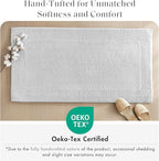 Madison Park Splendor Reversible 100% Cotton Tufted Bathroom Rug-3000 GSM Hotel Quality Luxurious Plush Medium Pile Bath Mat Absorbent, Quick Dry, Shower Room Décor, 24x72, Grey