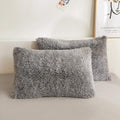 XeGe Fluffy Faux Fur Pillow Cases, Plush Shaggy Ultra Soft Fuzzy Pillowcases, Crystal Velvet Furry Decorative Pillow Shams with Zipper Closure, Set of 2(Standard, Light Gray Ombre)