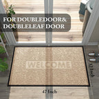 Yimobra Large Welcome Mat 47x32, Waterproof Non-Slip Outdoor Mats for Front Door Outside Entrance, Low-Profile Entryway Mat Indoor for Garage Patio, Beige
