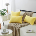 Home Brilliant Yellow Euro Shams 26x26 Fall Pillow Covers Set of 2 Supersoft Corduroy Accent Decorative Pillow Cases for Bedroom Winter Decor, 26 x 26 inch, Sundress