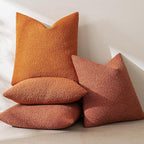 MIULEE 20x20 Inch Decorative Pillow Covers for Couch Bed Set of 2 Textured Boucle Neutral Winter Throw Pillows Burnt Orange Accent Solid Cushion Pillowcases Sofa Livingroom Home Decor