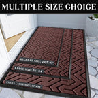 Yimobra Large Door Mat Outside Entrance 47x32, Waterproof Heavy Duty Outdoor Mats for Front Door, Non Slip Rubber Entry Mat for Garage Patio Indoor, Easy Clean, Wine Red