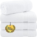 Cotton Paradise 4 Piece Turkish Bath Towels for Bathroom, Extra Large Soft Plush Towels Bathroom Set, White