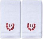 Decorative and Monogrammed Hand Towels for Bathroom Kitchen Makeup | Personalized Gift for Wedding-Bridal | Roman Font Custom Luxury Turkish Towel | Spa Collection, Oversized, 16 X 30 Inch, Set of 2
