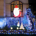 JMEXSUSS 500 LED Blue and White Christmas Lights, 8 Modes 163ft String Lights Plug in with Remote Control, Clear Wire Christmas String Lights Outdoor Waterproof for Outside Tree Yard Wedding