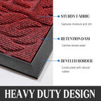Yimobra Large Welcome Mat 47x32, Waterproof Non-Slip Outdoor Mats for Front Door Outside Entrance, Low-Profile Entryway Mat Indoor for Garage Patio, Wine Red