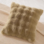 AmHoo Pack of 2 Throw Pillow Covers 3D Dense Faux Rabbit Fur Cozy Super Soft Fuzzy Set Case Cushion for Couch Sofa Bedroom 18 x 18-Inch Iced Coffee