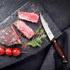 imarku Steak Knives Set of 6, Japanese HC Steel Premium Serrated Steak Knife Set with Ergonomic Handle and Gift Box, Home Essential, Best Birthday Gifts for Women and Men