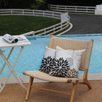 Black Brown Outdoor Pillow Covers 16x16 Inch Set of 2 White Gray Flower Throw Pillows Farmhouse Outdoor Modern Floral Polyester Square Cushion Case Decor for Sofa Patio Funiture Garden 01A16