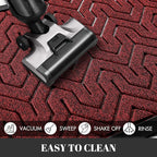 Yimobra Extra Large Door Mat Outside Entrance 60x36, Waterproof Heavy Duty Outdoor Mats for Front Door, Non Slip Rubber Entry Mat for Garage Patio Indoor, Easy Clean, Black Red