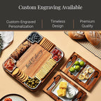 Shanik Upgraded Acacia Cheese Board Set, Square Shaped Charcuterie Set, Cheese Platter, Handcrafted Design and Stainless Steel Cutlery Set - Gift for Any Occasion with Engraving