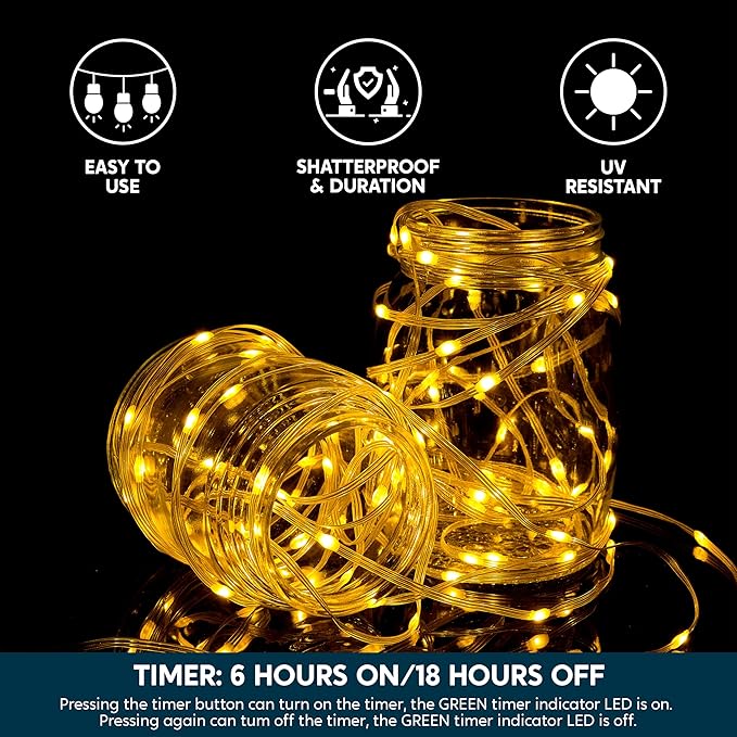 Joiedomi 600 LED Christmas Lights Outdoor,197 FT Warm White Christmas Tree Lights with 8 Modes Timer, PVC Clear Wire String Lights with Reel for Indoor Outdoor Holiday Xmas Eve Night Decorations