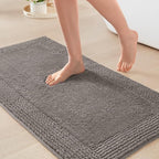 Madison Park Splendor Reversible 100% Cotton Tufted Bathroom Rug-3000 GSM Hotel Quality Luxurious Plush Medium Pile Bath Mat Absorbent, Quick Dry, Shower Room Décor, 17x24 Charcoal