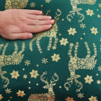 Topfinel Christmas Pillow Covers 18x18 Set of 2,Xmas Velvet Snowflake Reindeer Decorative Pillow Case Winter Holiday Decor for Home Couch,Green and Gold