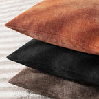 MIULEE Pack of 2 Fall Decorative Throw Pillow Covers Soft Chenille Throw Pillows Solid Textured Cushion Covers Home Decor for Couch Sofa Bedroom Living Room 18x18 Inch, Burnt Orange