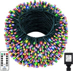 KNONEW 403FT 1000 LED Christmas Lights Outdoor String Lights 8 Modes & Timer Fairy Light Plug in Waterproof LED String Lights for Xmas Yard Tree Wedding Party Holiday Decorations (Multicolor)