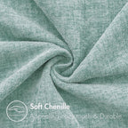 MIULEE Pack of 2 Couch Throw Pillow Covers 20x20 Inch Soft Aqua Green Chenille Pillow Covers for Sofa Living Room Solid Dyed Pillow Cases