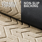Yimobra Front Door Mat Outside Entrance 29.5x17, Waterproof Heavy Duty Outdoor Mats for Front Door, Non Slip Rubber Entry Mat for Garage Patio Indoor, Light Beige