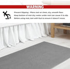 Cotton Paradise 100% Cotton Non Slip Bath Mats for Bathroom, 17x24 inch Soft Absorbent Quick Dry Machine Washable Floor Bath Mat, Light Grey
