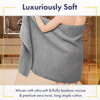 Ultra Soft & Plush Viscose from Bamboo Bath Sheets - 700 GSM Pack of 2 - Extra Large 70x35 in - Super Absorbent & Quick Drying (Pewter Grey)
