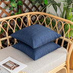 Kevin Textile Pack of 2 Decorative Outdoor Waterproof Throw Pillow Covers Checkered Pillowcases Classic Cushion Cases for Patio Couch Bench 18 x 18 Inch Blue