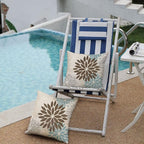 DFXSZ Brown Blue Flower Pillow Covers 16x16 Inch Set of 2 Summer Outdoor Waterproof Decor for Home Patio Funiture Garden Living Room Cushion Cover 002F16