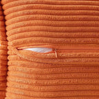 MIULEE Orange Fall Corduroy Decorative Euro Sham Pillow Covers 24x24 Inch with Splicing Set of 2 Soft Boho Pillow Covers Broadside Textured Summer Pillowcases for Couch Bed Livingroom