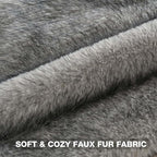 FUTEI Grey Decorative Throw Pillow Covers 18x18 Inch Set of 2,Soft Faux Raccoon Fur Textured Cushion Case,Modern Home Luxurious Decor for Couch Bed Living Room