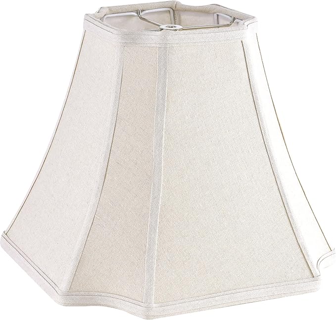GOSO 1 Pc Square Cut Corner Medium Lampshade 13.2", Beige Fabric Lamp Shade for Table and Floor Lamps, 6.5x13.2x10.6" Spider Octagonal Lamp Shades Replacement for Bedroom DIY Bell, Easy Assembly