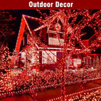 Nisocy 66FT 200 LED Red String Lights with Green Wire, Waterproof Christmas Tree Fairy Lights with 8 Modes, Indoor Outdoor Decorative Lighting for Holiday, Party, Garden, Patio