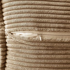 MIULEE Decorative Euro Sham Throw Pillow Covers for Couch Bed Livingroom 22x22 Inch Set of 2 Khaki Boho Accent Throw Pllows Broadside Striped Patchwork Soft Corduroy Pillowcases