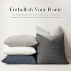 Foindtower Set of 2, Decorative Textured Boucle Throw Pillow Covers Accent Solid Pillow Cases Neutral Soft Cozy Couch Cushion Case for Chair Sofa Bedroom Living Room Home Decor 16 x 16 Inch Dark Grey