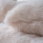 Neelvin Beige Faux Fur Cozy Fluffy Double-Sided Decorative Throw Pillow Covers 18x18 inch Set of 2,Velvet Pillowcase Cushion Case for Sofa Couch