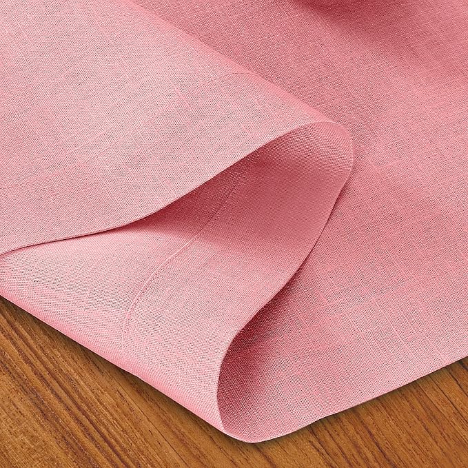 D'Moksha Homes Linen Dusty Pink Table Runner 108 Inches Long - 100% Pure Linen Dining Table Runner 14 x 108 Inch for Fall, Autumn and Halloween - Machine Washable
