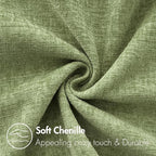 MIULEE Pack of 2 Couch Throw Pillow Covers 12x24 Inch Spring Soft Sage Green Chenille Pillow Covers for Sofa Living Room Solid Dyed Pillow Cases