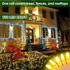 300LED Chrstmas Lights, 75ft Indoor Outdoor Christmas String Lights with 12 Modes, Warm White Christmas Tree Lights with Timer Dimmable Connectable for Fence Garden Wedding Party Decor WarmWhite