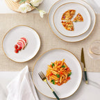 AmorArc Ceramic Dinnerware Sets,Handmade Reactive Glaze Stoneware Plates and Bowls Set,Highly Chip and Crack Resistant Dishware | Dishwasher & Microwave Safe Dishes Set,Service for 4(12Pcs)
