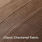 Woaboy Linen Check Throw Pillow Covers Set of 2 - Dark Brown Farmhouse Modern Boho Vintage Decorative Cushion Covers for Sofa Couch Bedroom Living Room Decor 20x20 Inch