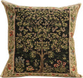 Charlotte Home Furnishings Throw Pillow Covers, Decorative Boho Pillow Covers for Couch, Living Room, Black Tree Square Cushion Cases 18x18 in, European Cotton Jacquard Woven for Cozy Bedroom Decor