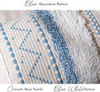 BlissBlush Large Body Pillow Cover for Bed 20x54 Coastal Blue Boho Accent Oversized Long Pillowcase for Bedroom Decorative Cushion Farmhouse Home Décor (Cover ONLY, Pack of 1)