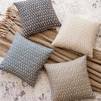 Foindtower Set of 2 Decorative Neutral Floral Print Throw Pillow Covers Vintage Accent Farmhouse Cushion Covers Boho Home Decor for Sofa Couch Chair Bedroom Living Room,24×24 Inch,Ivory Beige