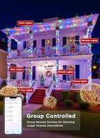 Minetom LED Color Changing Smart RGB Christmas Tree Lights, 165ft 500LED String Lights, 16 Milion Adjustable Colors Fairy Lights with Remote & Timer & Memory Function for Xmas Tree Holiday Party
