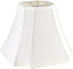 GO&SO Square Lamp Shades for Floor and Table Lamps, 6.5x13.2x10.6", Cream-Yellow, Natural Fabric Lampshade Bell Cut Corner Replacement for Nightstand Lamp, Easy Assembly Required (Single)