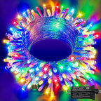 Ollny 120LED 40FT Christmas Lights, Waterproof Connectable String Lights with Timer 8 Modes, Multicolor Plug in Fairy Light for Indoor Outdoor Bedroom Xmas Tree Holiday Party Decorations
